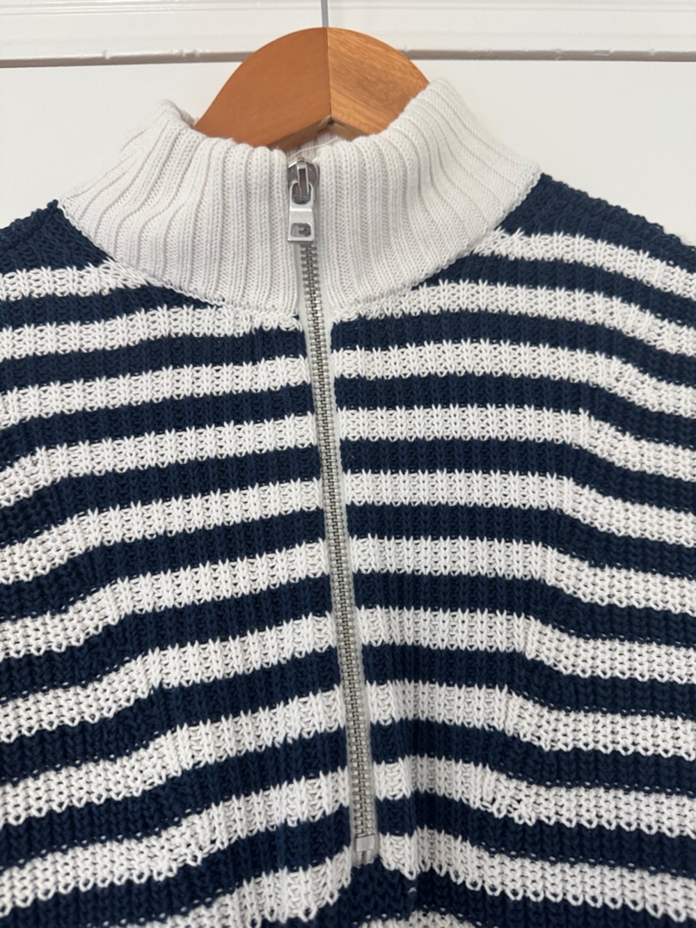 Madewell Ribbed Half-Zip Sweater in Stripe Small - Picture 5 of 12